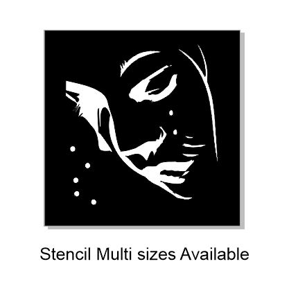 Mystic Lady stencil,Multiple sizes available. min buy 3.